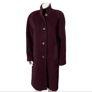 Plum Wool Alpaca Blend Coat 